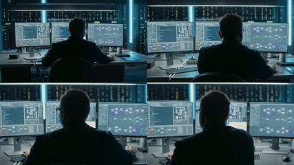 专业IT程序员在三屏电脑环境下的软硬件开发与销售